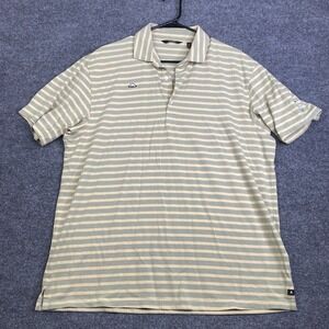 Radmor Golf Mens XL Pima Cotton Striped Polo Shirt Green Cream WA GOLF Logo